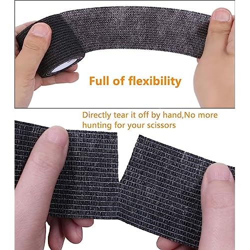 Self Adhesive Bandage Wrap Tattoo Grip Tape 2 inch x 5 Yards Cohesive Bandage Wrap Medical Wrap for Sports & First Aid, Elastic Self Sticking Bandage Tape Vet Wrap for Dogs£¨24PC