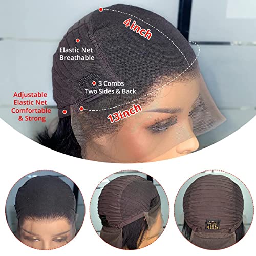 Pixie Cut Wig Short Lace Front Wigs Transparent Lace Front Wigs Straight Glueless Wigs Pre Plucked With Baby Hair Natural Hairline 8 inch