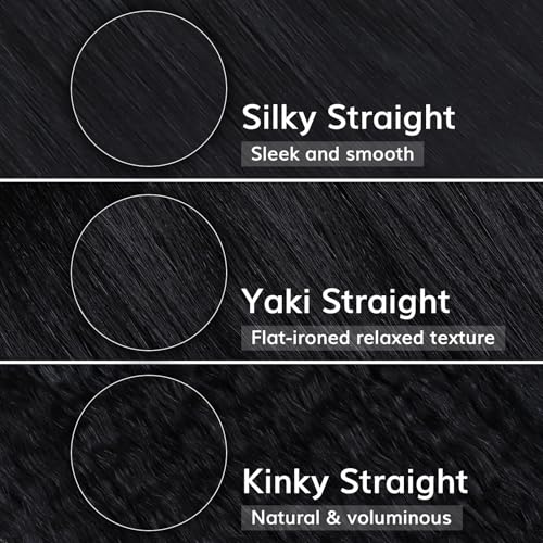IDN BEAUTY Seamless Clip In Hair Extensions Human Hair, Kinky Straight 14 Inch 110g 7pcs Natural Black Remy Virgin Human Hair Seamless Clip Ins For Black Women PU Weft Invisible Edge
