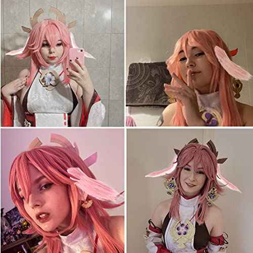 Handmade Genshin Impact Yae Miko Ears, Animal Fox Rabbit Headwear Ears, Genshin Impact Accessories Props £¬Lolita Rabbit Ear Headband for Halloween Yae Miko Cosplay
