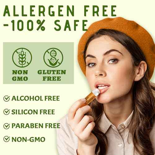 64 Pack Lip Balm, 12 Flavored Organic Natural Lip Balm Bulk Set with Coconut Oil, Moisturizing Lip Balms for Dry Cracked Lips,Bulk Lip Balms Hydrating for Gifts Party Favors(4.2g/0.15oz)