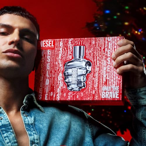 DIESEL Only The Brave EDT - Mens Fragrance Gift Set - Lemon, Violet Leaves Accord, Leather Accord - Long Lasting - 2-Piece Set Includes Full Size Fragrance 1.7 Oz + Shower Gel 2.5 Oz