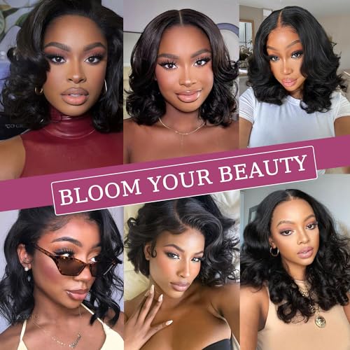 Body Wave Human Hair Bundles with Frontal (12 12 14 14+12Frontal) 12A Human Hair Bundles with Closure 13x4 HD Lace Frontal With 4 Bundles Body Wave Human Hair 100% Unprocessed Brazilian Virgin Hair