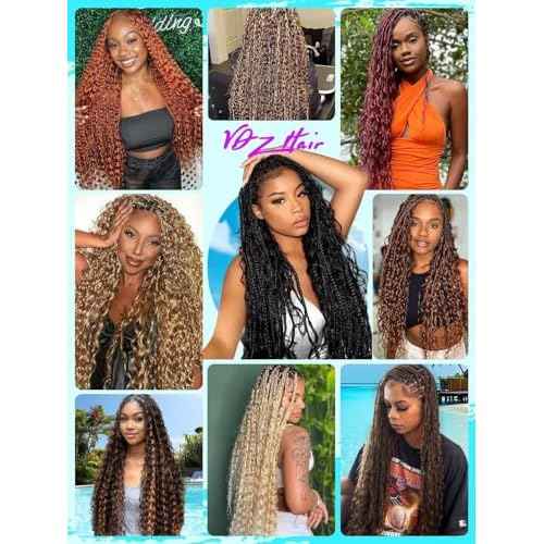 Human Braiding Hair for Boho Braids 5 Bundles 20 Inch 160g 12A Deep Wave Braiding Hair for Bohemian Knotless Braids 100% Unprocessed Brazilian Virgin Bulk Hair Extensions No Weft Natural Color
