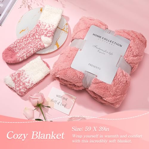 Christmas Gifts Unique for Women Get Well Soon Gifts, Self Care Baskets Bath Set Care Package Thinking of You Gifts Relaxation Gifts for Women Mom Her Friend Wife Grandma w/ Blanket
