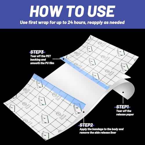 Tattoo Aftercare Bandage (6'' x 2.2yd with Sliding Knife) - Second Skin Tattoo Cover up Tape - Adhesive Tattoo Wraps Bandages - Tattoo Healing Wrap - Tattoo Protection Breathable Waterproof