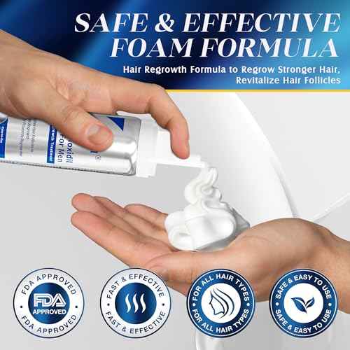 5% Minoxidil for Men Foam Hair Growth - Minoxidil Foam Hair Regrowth Treatment for Men, Topical Hair Loss Treatments, Extra Strength Thicker & Fuller Hair, 2 x 2.11 oz for 2 Months
