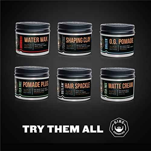 GIBS Shaping Clay, Phantom, Medium Hold, Ultra Matte Finish, Water Based, Great for Soft and Natural Looks