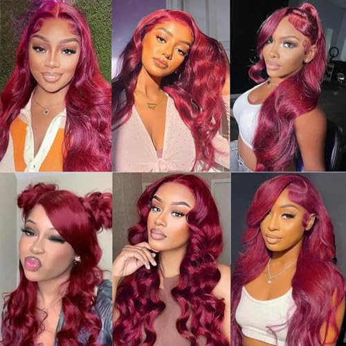 99J Burgundy Human Hair Bundles Body Wave 30 Inch 12A Wine Red Double Weft Brazilian Bundles Human Hair Extensions 1 Pack