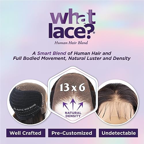Sensationnel What Lace 13X6 Wigs - Mariella 26 Inch Human Hair Blend Lacefrontal Glueless Synthetic With Natural Density Preplucked Hairline (2 DARKBROWN)