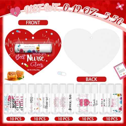 60 Pack Christmas Nurses Appreciation Gifts Bulk Nurses Lip Balms Hospital Staff Team Appreciation Thank You Gifts Christmas Stocking Stuffers Party Favors for Coworkers Midwife Women Presents