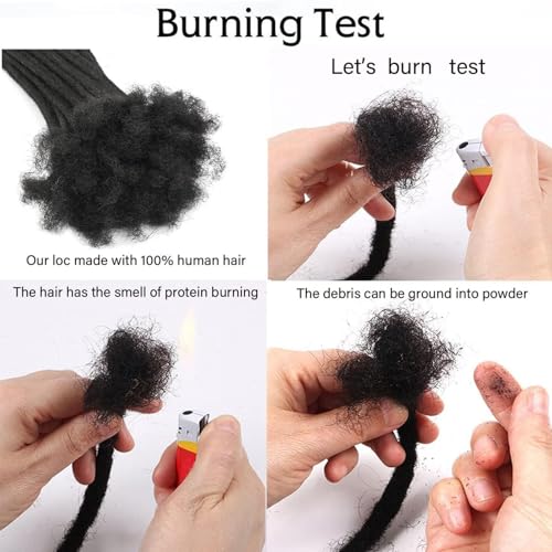8 inch 50 Strands Loc Extensions Human Hair, 0.6cm Width 100% Human Hair Dreadlock Extensions for Men/Women, Can be Dyed Soft Dreads Extensions,1b/27
