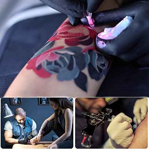 Tattoo Ink Mixer Machine Kit - Yugui Pigment Stirrer with 100Pcs Mixing Sticks for Fast Color Mixing Make-up Eyebrow Microblading Equipemnt Tattoo Kit Supplies, Black