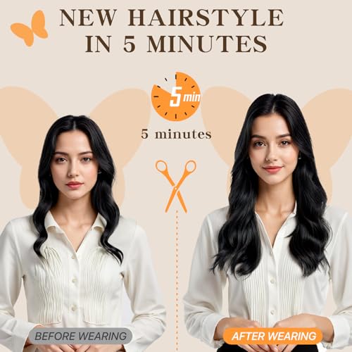 Remy Hair Extensions Clip in Human Hair 16 Inch Clip in Extensions Real Human Hair Straight Real Hair Extensions Clip in Human Hair 110g 7Pcs, Medium Brown Mixed Dark Blonde # 4P27