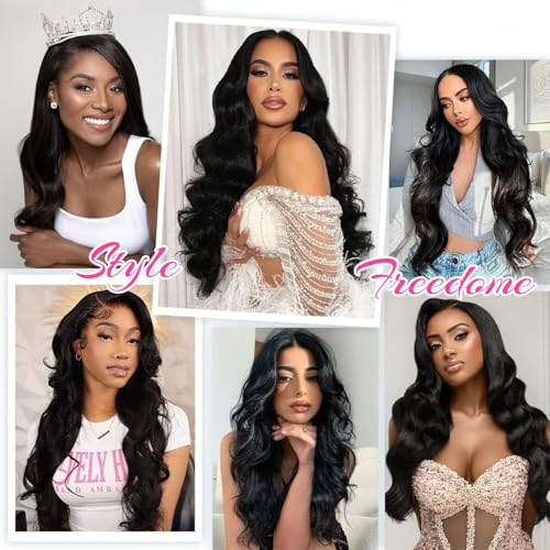 18 Inch 13x6 Lace Front Wigs Human Hair 200% Density Body Wave HD Lace Front Wigs Human Hair Pre Plucked Tangle-free Natural Black Glueless Wig for Women Daily