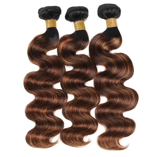 P430 Bundles Ombre Brown Bundles Highlight Human Hair Bundle Brown Body Wave Bundle Double Weft Brazilian Virgin Remy Hair Extensions Soft And Healthy 18 20 22 inch