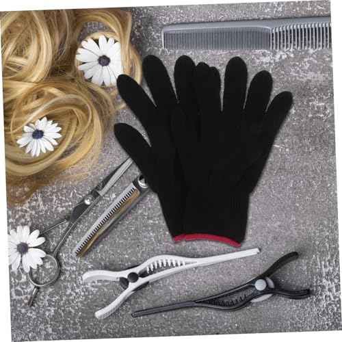 Heat Resistant Gloves for Hair Styling Professional Barber Shop Mitts Insulated Protection for Curling Wands Flat Irons and Dryers Safe Heat Wear for Efficient Hair Styling Black