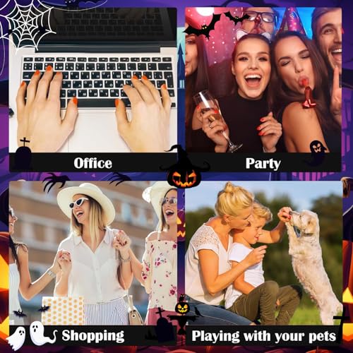 Press On Nails Short - Red Press On Nails Cat Eye Acrylic Square Halloween Nails with Nail Glue, Fit Perfectly Stick On Nails in 16 Sizes - 32PCS Soft Gel Kit,Crimson Fang