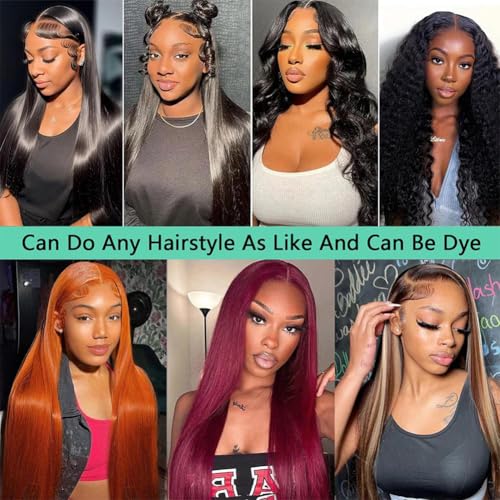 12A Straight Bundles with 2x6 Closure Human Hair 14 16 18 with 12 Inch 100% Unprocessed Brazilian Virgin Human Hair Weave Bundles with 2x6 HD Lace Closure