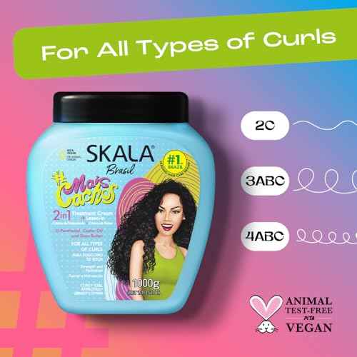 SKALA Mais Cachos for hair type 3ABC - 2 IN 1 Conditioning Treatment Cream & Cream To Comb 35.2oz, BLUE