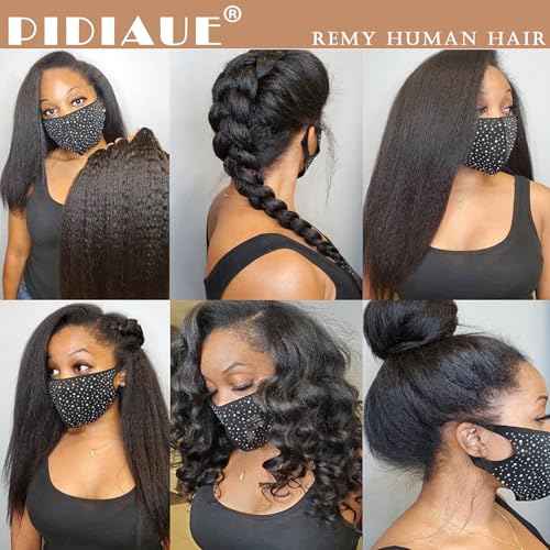 Kinky Straight Bundles Single Human Hair Yaki Straight 1 Bundle 12A Brazilian Remy Hair Weave 18 inch Real Unprocessed Virgin Hair Extensions Natural Color