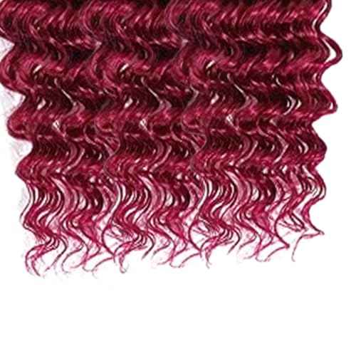 Dark Burgundy Bundles Human Hair 99J Deep Wave 3 Bundles 22 22 22 inch Vinmdonm 8A Brazilian Virgin Hair Extensions Red Bundle