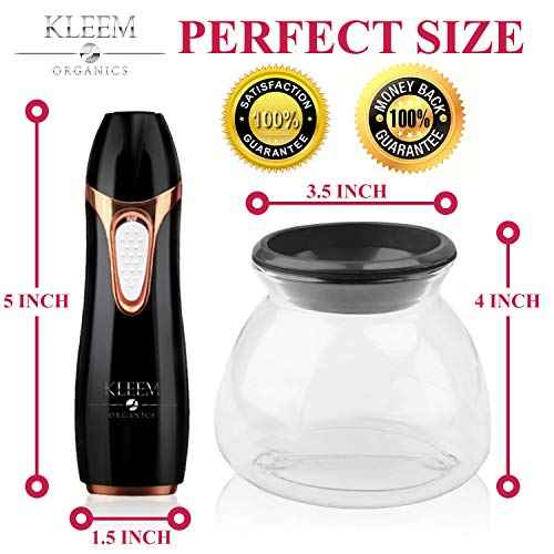 Kleem Electric Makeup Brush Cleaner Machine | Automatic Makeup Brush Washer & Spinning Dryer with Free Cleaner Shampoo | Dual-Fiber Bristles for Eyeshadow & Foundation | Made in USA | Black