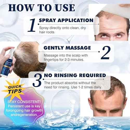 5% Minoxidil Hair Growth Spray Serum, Hair Regrowth Treatment for Men and Women, Strengthens and Thickens Hair for Fuller, Longer Results, Beard and Facial Hair Enhancer