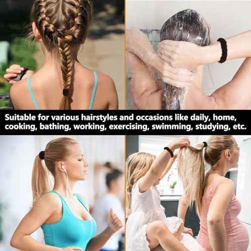 Youxuan No Damage Soft Polyester Hair Ties, No Tug Scrunchies Hair Bands with Strong Elasticity