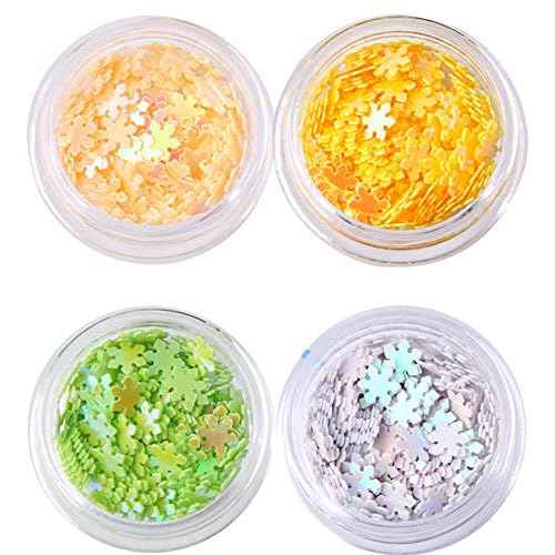 Nail Art Christmas Snowflake 3D DIY Sequins Glitter Manicure Decorations Decals Tips