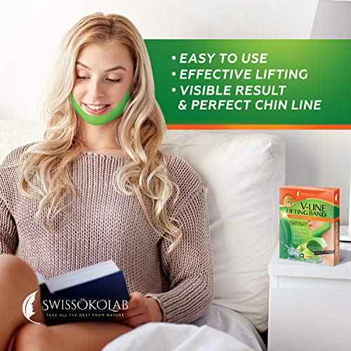 SWISS?KOLAB V shape lifting up Face Mask Chin Up Patch Double Chin Reducer Chin Contour Tightening Firming Face Lift Tape Mask V-Line Neck Lifting Patches V Shaped Slimming Face Mask 5 pcs