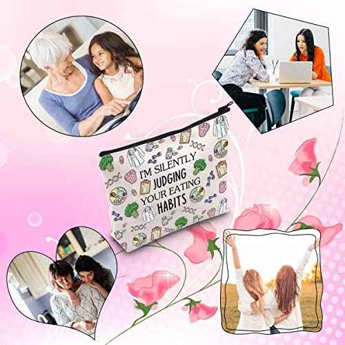 TSOTMO Dietitian Thank You Gift Medical Cosmetic Bag I'm Silently Judging Your Eating Habits Zipper Makeup Bag (JUDGING HABITS)