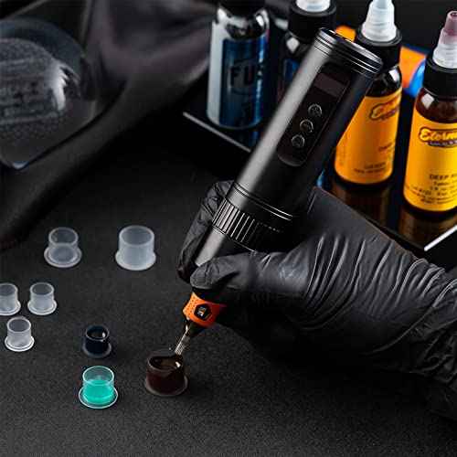 INKin Wireless Tattoo Pen Machine,Nowta-1 Professional Cordless Tattoo Gun with Replace Two Batteries 2000mAh Power Supply Digital LED Display Short Tattoo Machine for Tattoo Aritsts