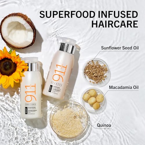 Biotop Professional 911 Quinoa Hair Repair Oil - Heat Protectant + Deep Conditioning Hair Treatment - Hair Care Ampoules for Damage - Combats Frizzy Hair (0.37 fl oz/11 ml each, 6 Count)