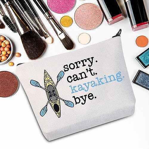 JNIAP Kayaking Makeup Bag Kayak Lovers Gifts Kayaking Gifts Sorry Can't Kayaking Bye Kayaking Zipper Pouch (Kayaking Bye)