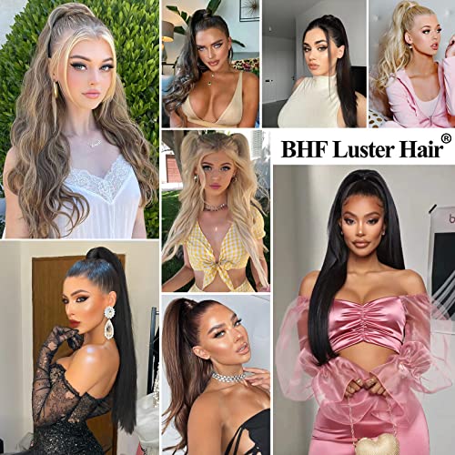 18"Human Hair Ponytail Wrap Around Clip in Ponytail Hair Extensions for Women Dark Brown(#2) 100g/3.5oz