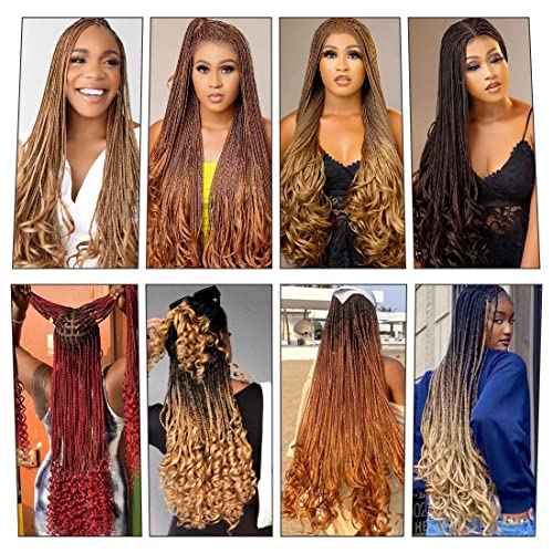 Ginger French Curl Braiding Hair 24 Inch Soft Ginger Braiding Hair Pre Stretched Loose Wave Bouncy 100g/pack Yaki Crochet Hair for Black Women Hair Extensions for Braids (#350)
