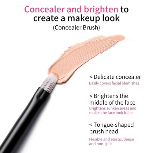 BAIGISH Makeup Brush Set Professional Foundation Brush for Foundation Powder Concealers Eye Shadows with 2 Makeup Sponge