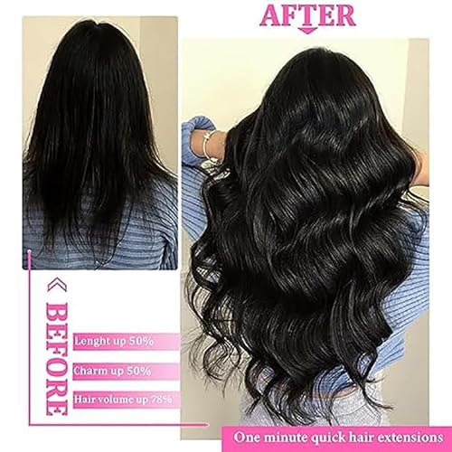 Extensions Brown Real Human Hair Darkest Brown 100g Invisible Removable Thick Straight Fishing Line 8 Pieces Per Set Clip in Extensions Human Hair (4# clip in human hair, 22 inches-100g)