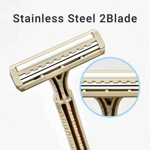 Disposable Shave Kit for Men &Women - 100 Pcs Wheat Straw Razors and Cream Bulk, Individually Wrapped Portable Toiletries Amenities for Hotel, Airbnb, Homeless, Shelter, Charity, Camping and Travel