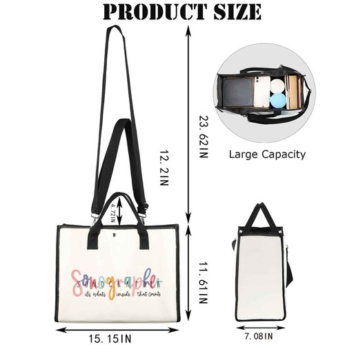 JNIAP Sonographer Makeup Bag Sonographer Gifts Ultrasound Tech Gifts Radiologist Zipper Bag Radiology Gift (Sonographer Tote)