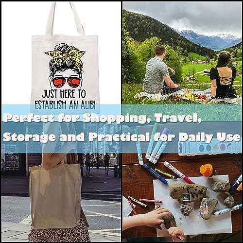 GJTIM True Crime Gift Seriel Killer Gift Just Here to Establish and Alibi Makeup Bag for Crime Show Fan(Alibi Tote)