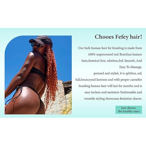 350 Human Hair for Boho Braids 26 Inch Boho Hair for Braiding 2 Bundles 110g 12A Ginger Curly Boho Braids for Human Hair Bulk (Ginger350, 26inch)