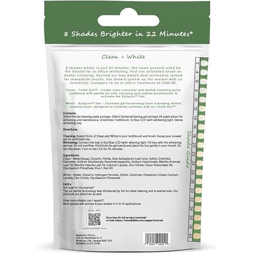Professional Cleaning and Teeth Whitening Kit by nu smiile - Includes Blue LED Light - Visible Results in 20 Minutes - Xyliprox Teeth Whitening Gel - 30 Treatments