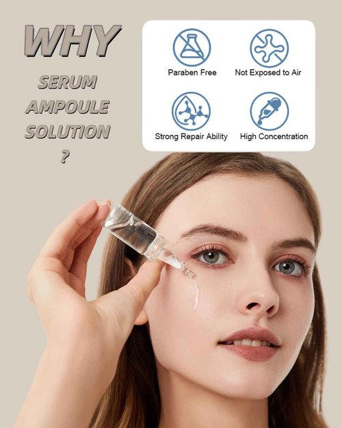 VOFEL Centella Asiatica Serum for Face with Hyaluronic Acid Repair and Centella Serum for Face Moisturizer 0.35 oz 4 Vials Serum Ampoule Set (4pc repair kit)