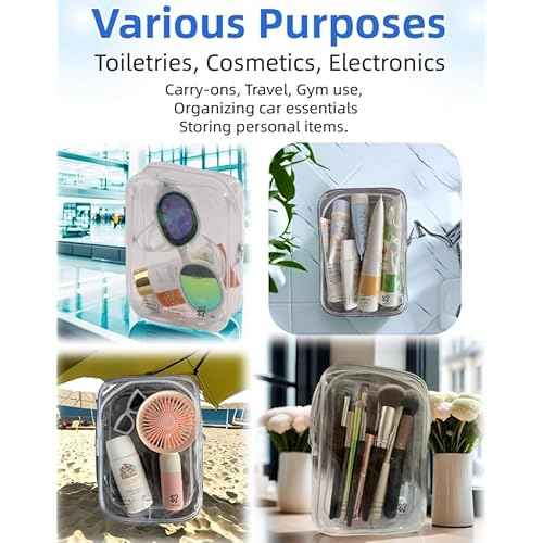 Packing Cubes Quart Size Travel Bag Tsa Approved Clear Toiletry Bag Small European International Must Haves Long Flight Airplane Essentials (2, Pink, Clear)