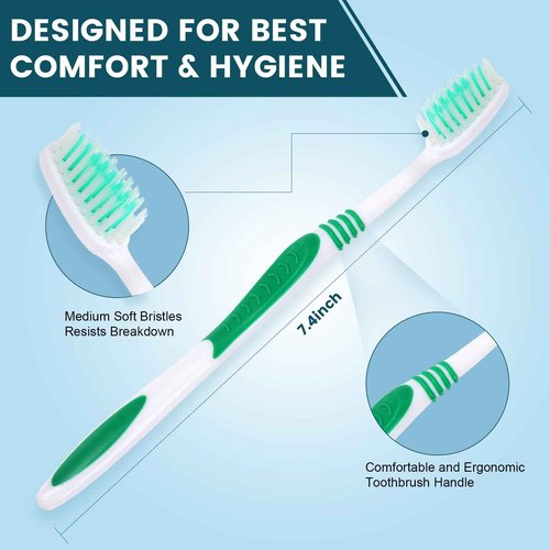 Navona 600 PCS Premium Individually Wrapped Bulk Toothbrush Pack, Disposable Toothbrushes, Kids Toothbrush, Medium Soft Bristle Toothbrushes, Ergonomics Handle, Perfect for Travel Hotel Donation
