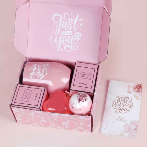 iHave Birthday Gifts for Women - Mom, Wife, Girlfriend, Sister, Best Friends - Unique Spa Gifts for Her, Rose Gift Idea Including Tumbler, Bath Bombs, Bath Salts, Candles, Soap and Thank You Cards