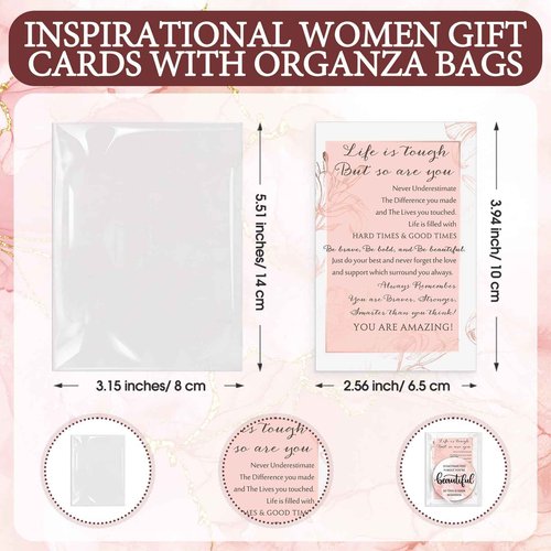 Cinnvoice 50 Pcs Inspirational Mini Compact Mirror Bulk for Women Christmas Pink Pocket Gifts Portable Round Purse Mirrors Thank You Reminder Gift for Coworker Employee Staff Nurse