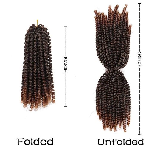 6 Packs Spring Twist Braiding Hair Spring Twists Twist Hair Synthetic Fiber Fluffy Twist Crochet Braids Low Temperature Twist Crochet Hair for Women Braiding Hair (8inch,T1B/30)